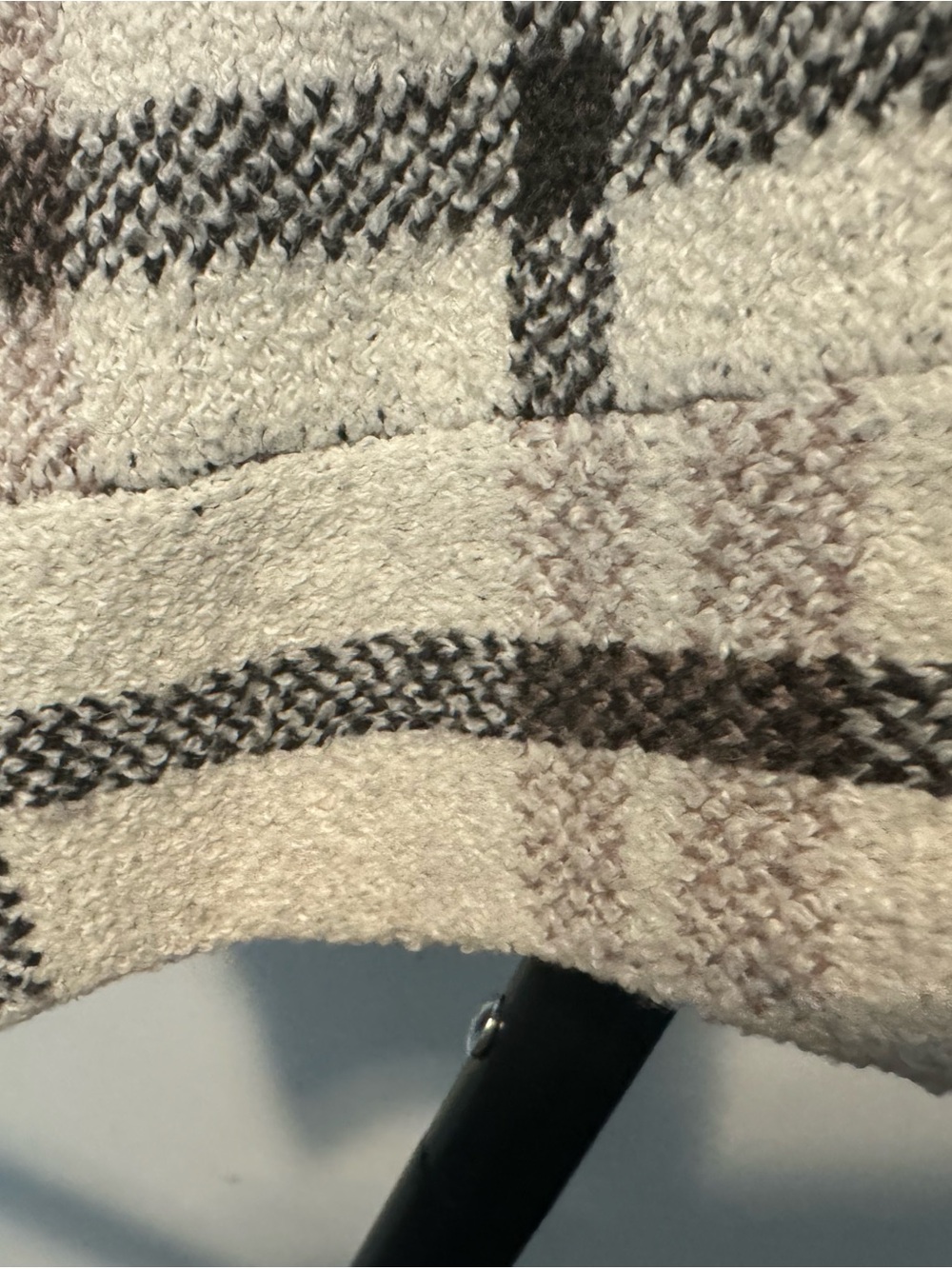 Cream Plaid Utility Shacket with Mauve and Black Checks - Picture 5 of 12
